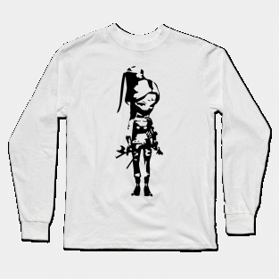 Assassin minimal silhouette white Long Sleeve T-Shirt